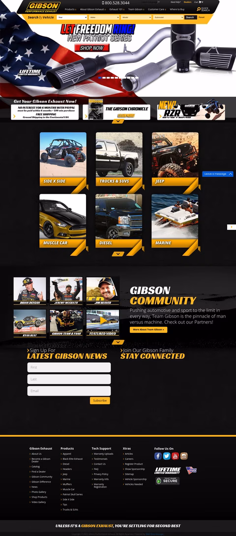 Gibson-Performance-Exhaust Homepage 1440px