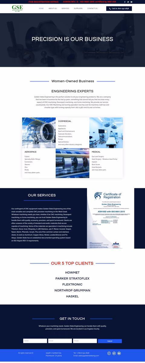Golden-State-Engineering Homepage 1440px