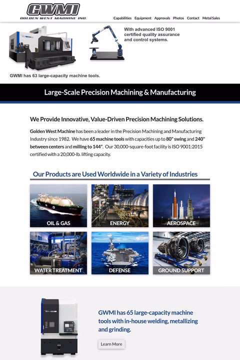 Golden-West-Machine Homepage 1440px