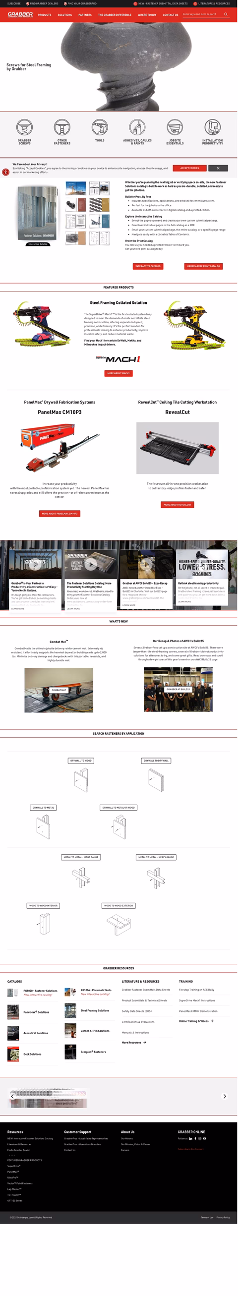 Grabber-Construction-Products Homepage 1440px