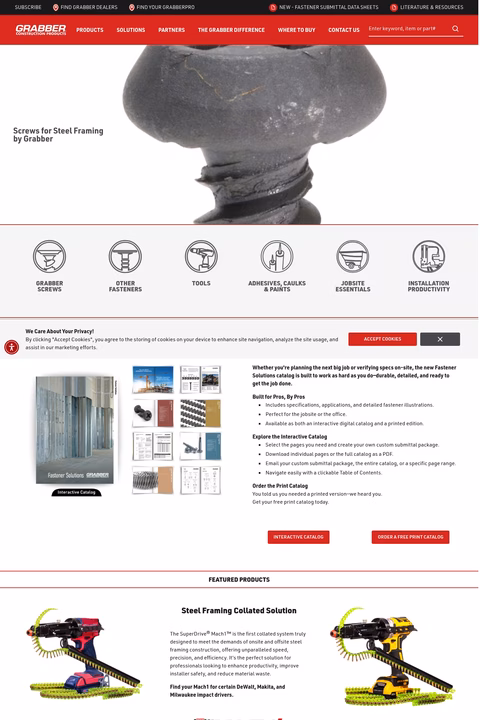 Grabber-Construction-Products Homepage 1440px