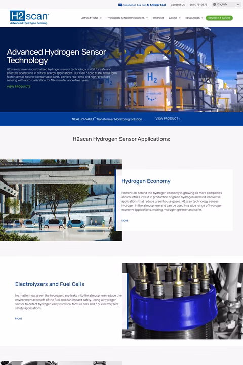 H2Scan Homepage 1440px