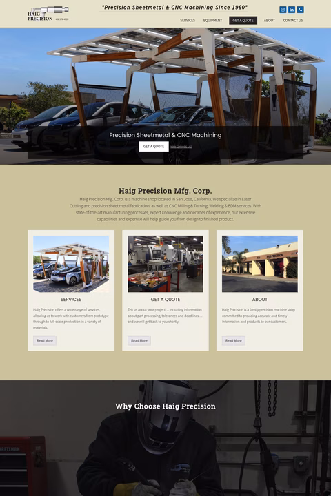Haig-Precision-Manufacturing Homepage 1440px