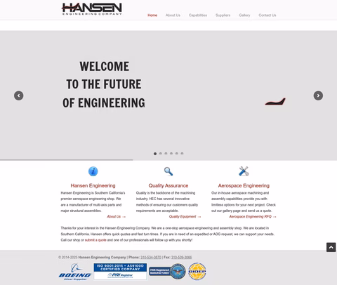 Hansen-Engineering-Company Homepage 1440px