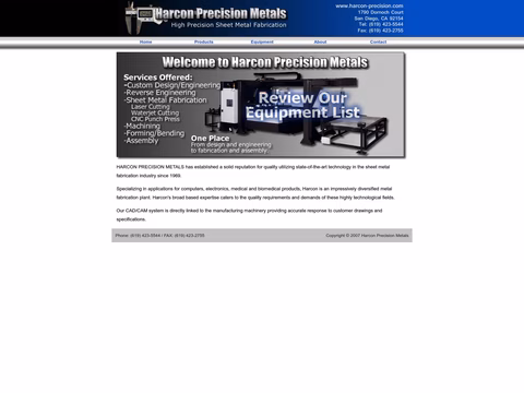 Harcon-Precision-Metals Homepage 1440px