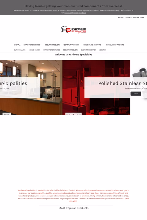 Hardware-Specialties Homepage 1440px