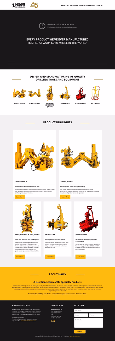 Hawk-Industries Homepage 1440px