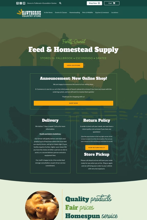 Hawthorne-Country-Store Homepage 1440px