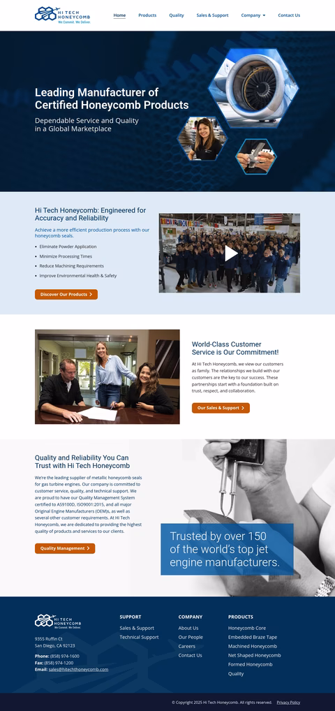 Hi-Tech-Honeycomb Homepage 1440px