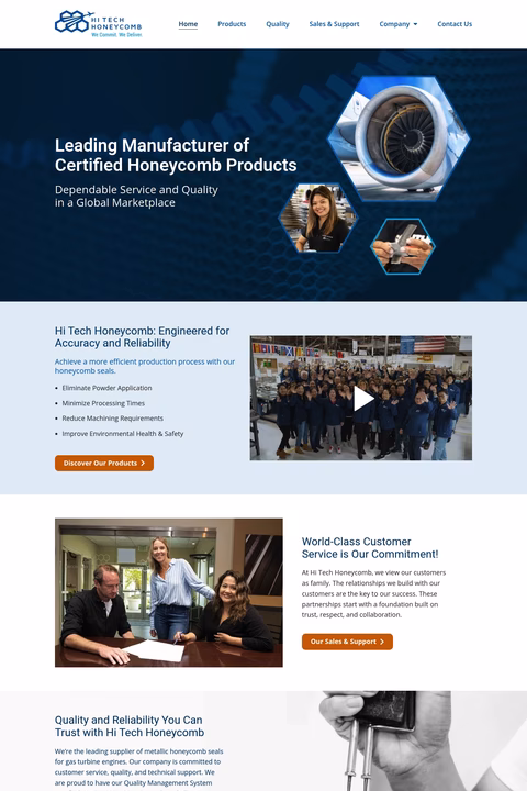 Hi-Tech-Honeycomb Homepage 1440px