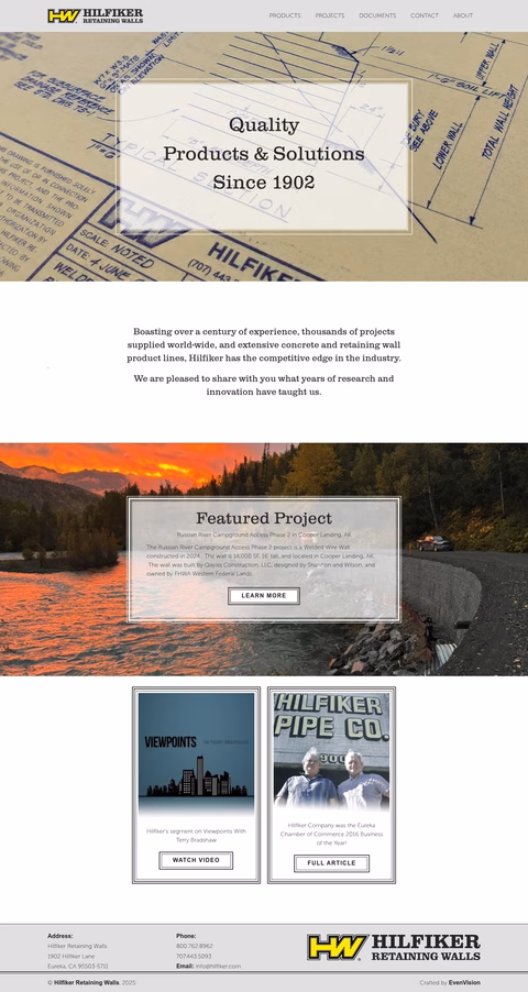 Hilfiker-Pipe-Company Homepage 1440px