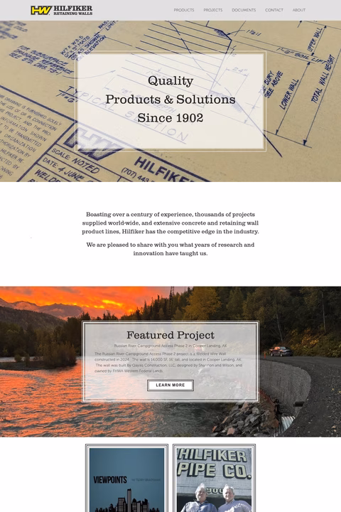 Hilfiker-Pipe-Company Homepage 1440px