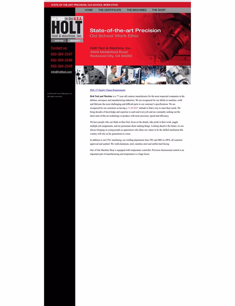 Holt-Tool-Machine Homepage 1440px