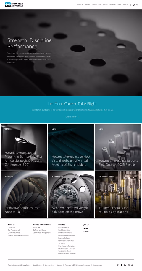 Howmet-Aerospace Homepage 1440px