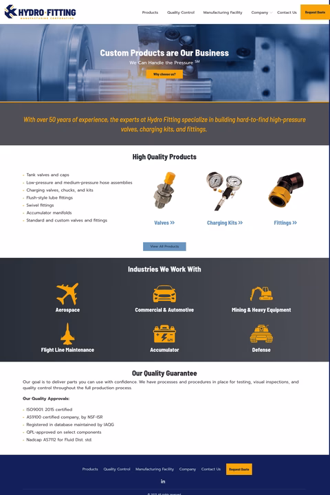 Hydro-Fitting-Manufacturing Homepage 1440px