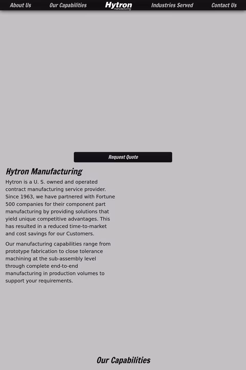 Hytron-Manufacturing-Company Homepage 1440px