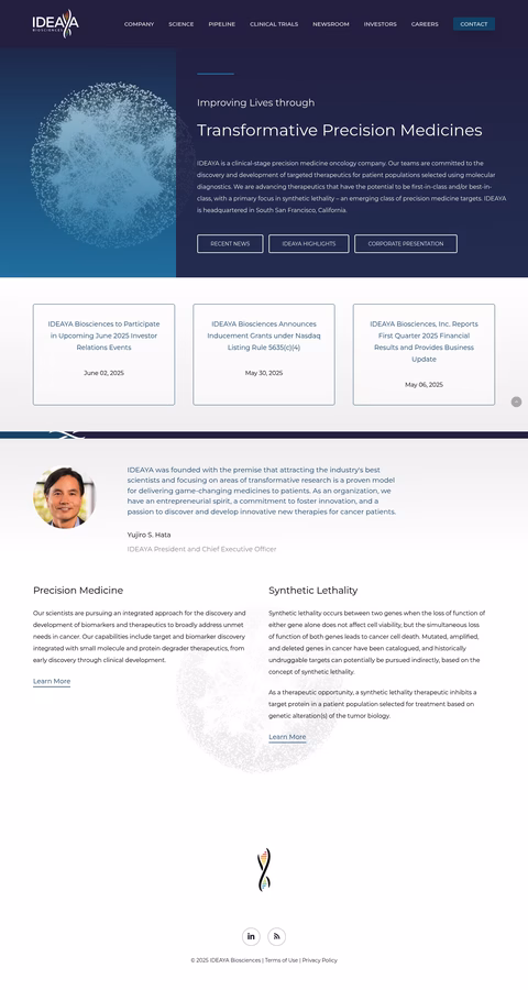 Ideaya-Biosciences Homepage 1440px