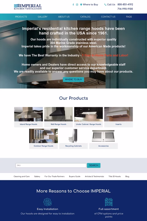 Imperial-Products Homepage 1440px