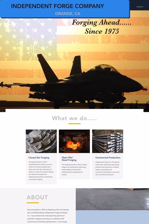 Independent-Forge-Company Homepage 1440px