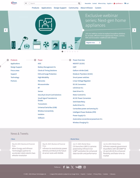 Infineon-Technologies-Ag Homepage 1440px