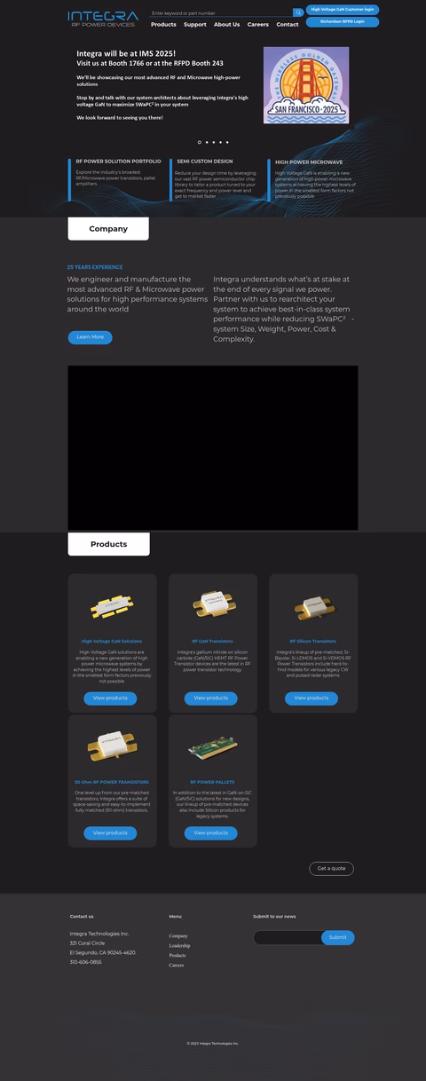 Integra-Technologies Homepage 1440px