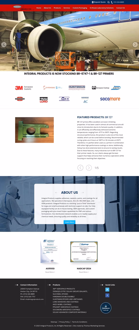 Integral-Products Homepage 1440px