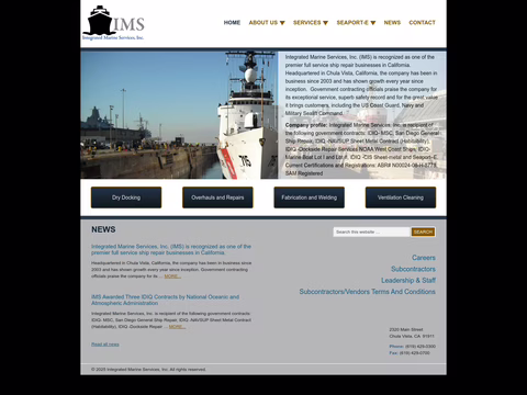 Integrated-Marine-Services Homepage 1440px