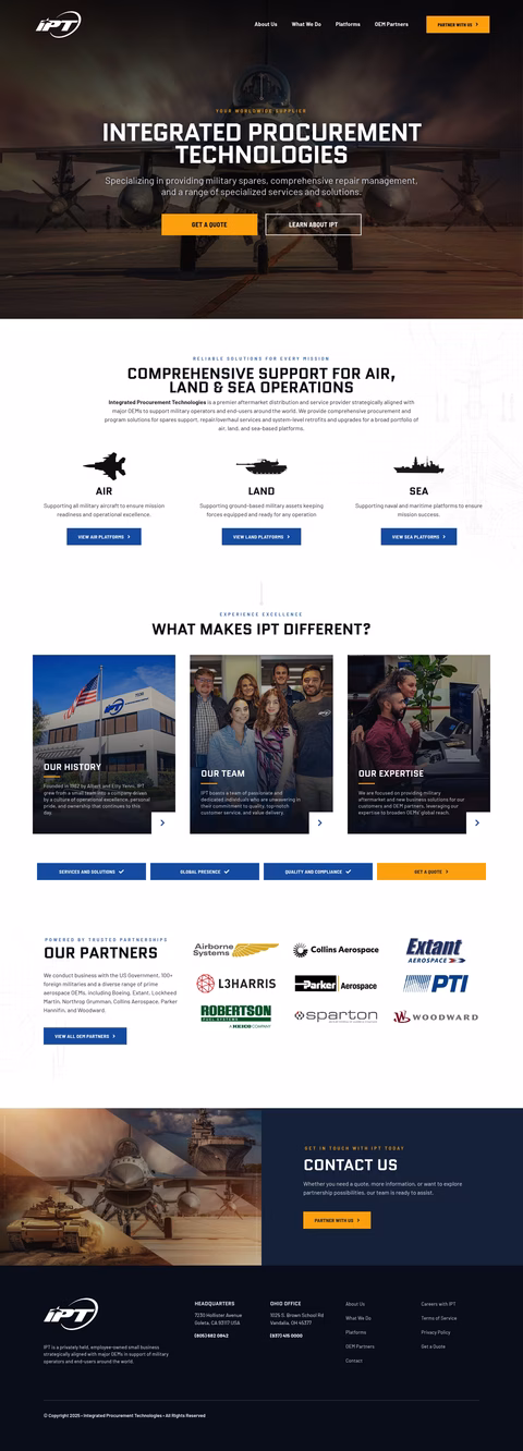 Integrated-Procurement-Technologies Homepage 1440px