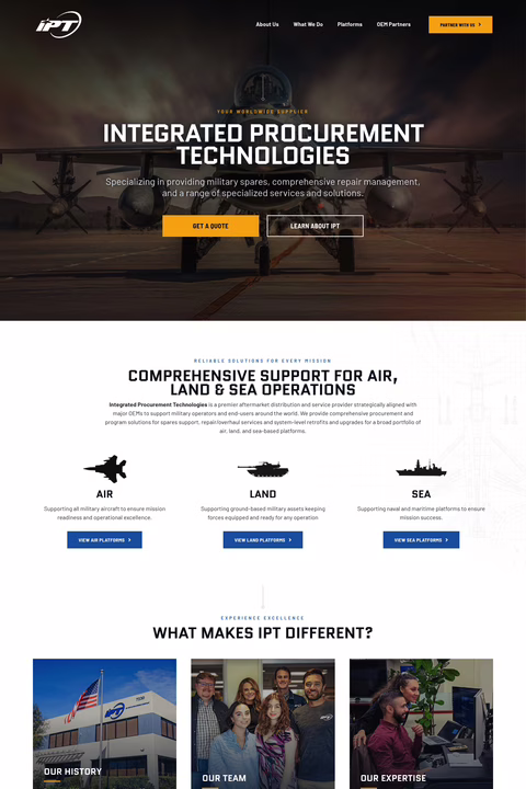 Integrated-Procurement-Technologies Homepage 1440px