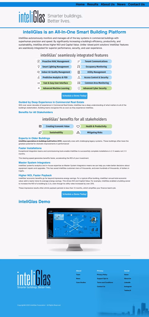 Inteliglas-Corporation Homepage 1440px