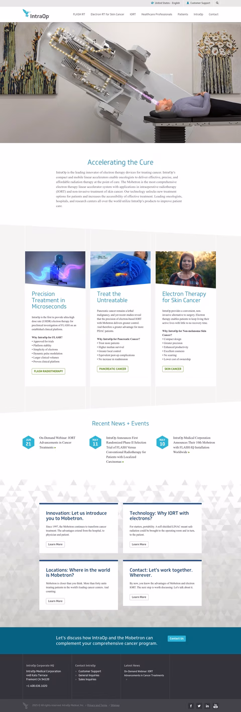 Intraop-Medical-Corporation Homepage 1440px