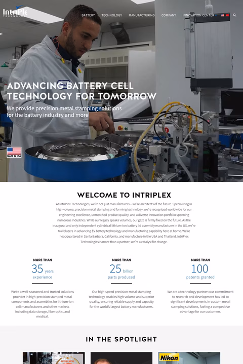 Intriplex-Technologies Homepage 1440px