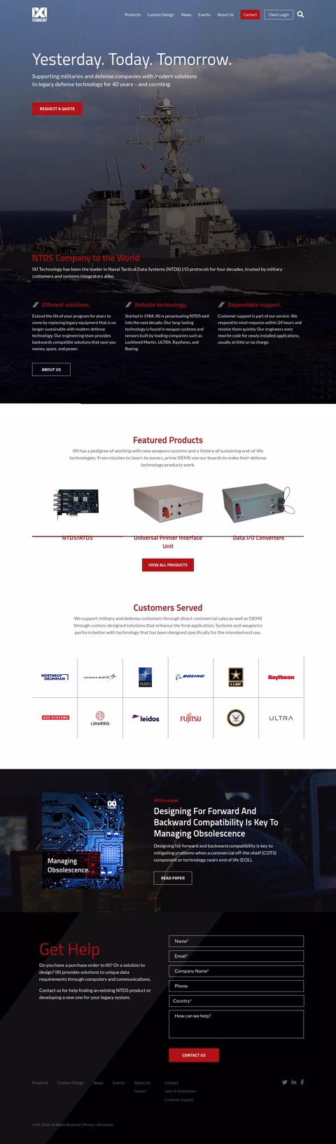 Ixi-Technology Homepage 1440px