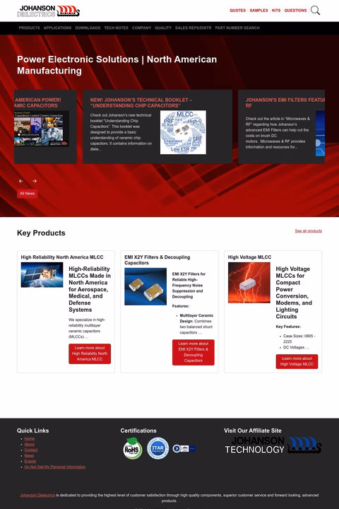 Johanson-Dielectrics Homepage 1440px