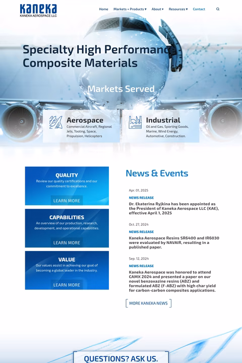 Kaneka-Aerospace Homepage 1440px