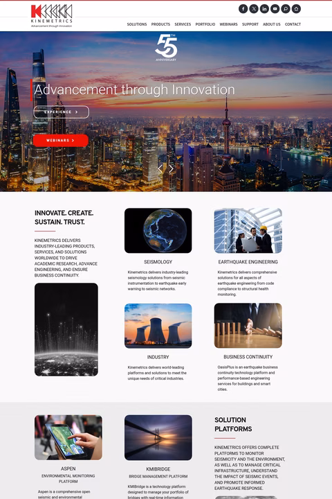 Kinemetrics Homepage 1440px