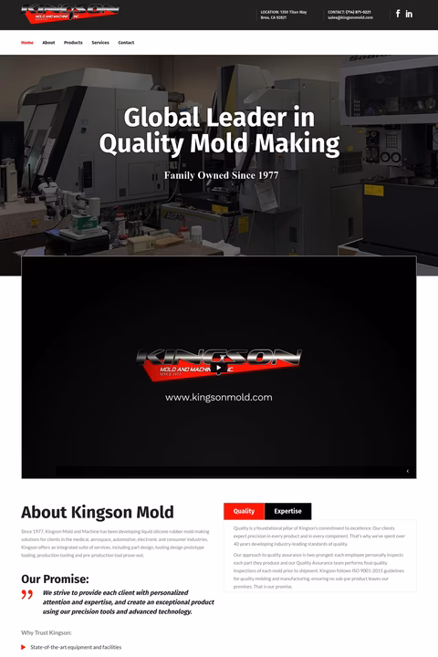 Kingson-Mold-Machine Homepage 1440px