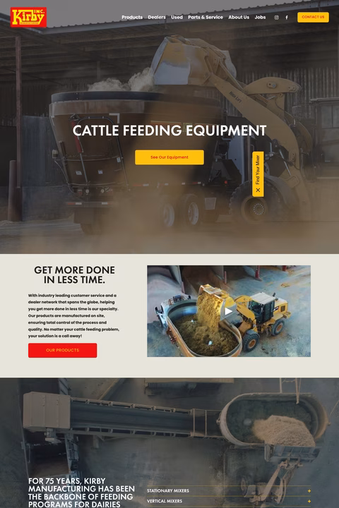 Kirby-Manufacturing Homepage 1440px
