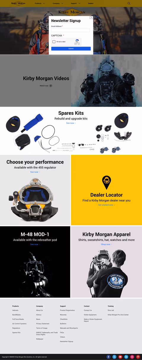 Kirby-Morgan-Dive-Systems Homepage 1440px