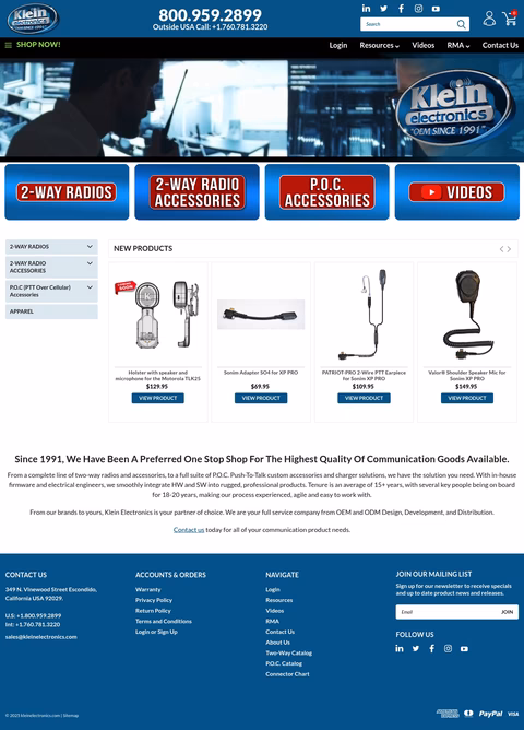 Klein-Electronics Homepage 1440px
