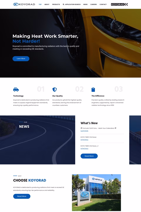 Koyorad-Cooling-Systems Homepage 1440px