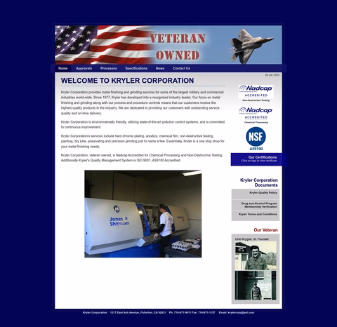 Kryler-Corporation Homepage 1440px