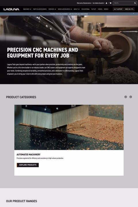 Laguna-Tools Homepage 1440px