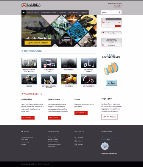Lambda-Research-Optics Homepage 1440px