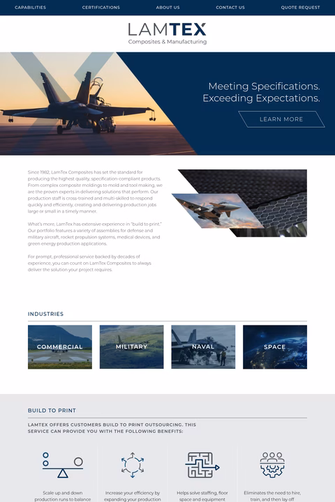 Lamtex-Composites Homepage 1440px