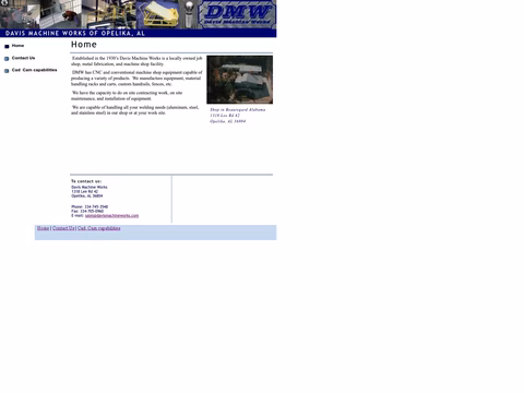 Davis-Machine-Works Homepage 1440px
