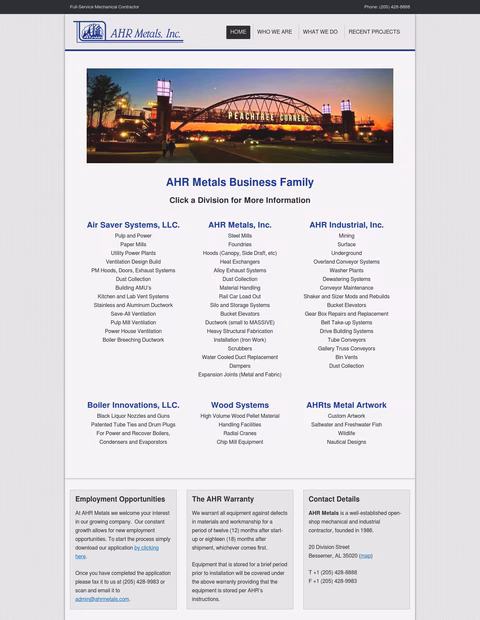 Ahr-Metals Homepage 1440px