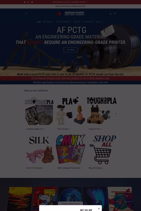 American-Filament Homepage 1440px