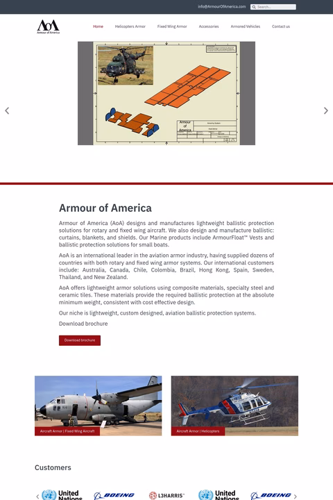 Armour-Of-America Homepage 1440px