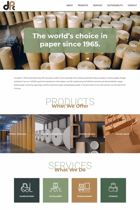 Damsky-Paper-Company Homepage 1440px
